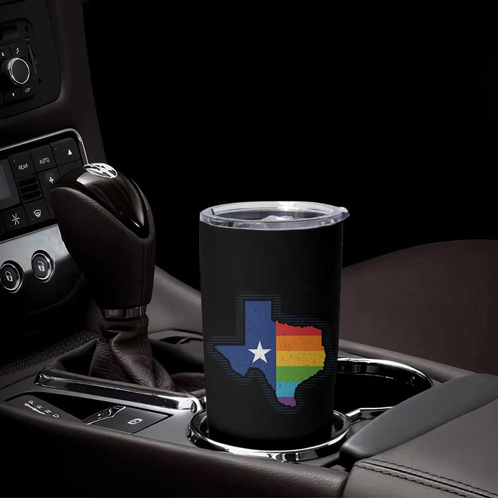 LGBTQ Texas State Flag Tumbler Cup - Wonder Print Shop