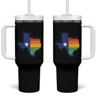LGBTQ Texas State Flag Tumbler With Handle - Wonder Print Shop