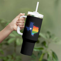 LGBTQ Texas State Flag Tumbler With Handle - Wonder Print Shop