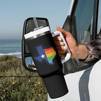 LGBTQ Texas State Flag Tumbler With Handle - Wonder Print Shop