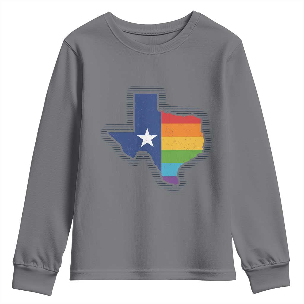 LGBTQ Texas State Flag Youth Sweatshirt - Wonder Print Shop