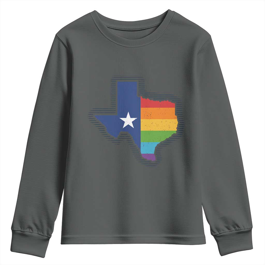 LGBTQ Texas State Flag Youth Sweatshirt - Wonder Print Shop