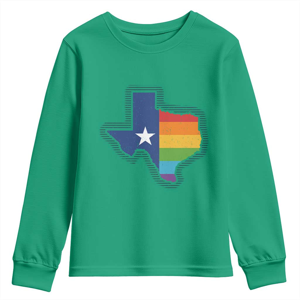 LGBTQ Texas State Flag Youth Sweatshirt - Wonder Print Shop