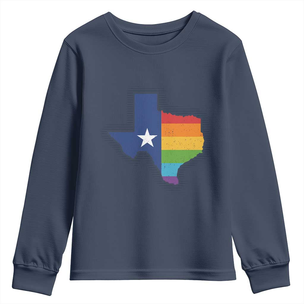 LGBTQ Texas State Flag Youth Sweatshirt - Wonder Print Shop