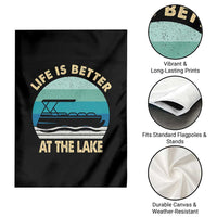 Funny Lake Life Garden Flag Vintage Life is Better at The Lake Pontoon Boat - Wonder Print Shop