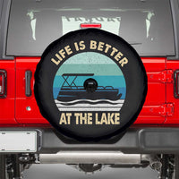 Funny Lake Life Spare Tire Cover Vintage Life is Better at The Lake Pontoon Boat - Wonder Print Shop