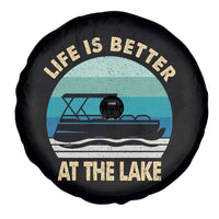 Funny Lake Life Spare Tire Cover Vintage Life is Better at The Lake Pontoon Boat - Wonder Print Shop