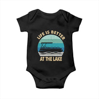 Funny Lake Life Baby Onesie Vintage Life is Better at The Lake Pontoon Boat - Wonder Print Shop