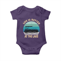 Funny Lake Life Baby Onesie Vintage Life is Better at The Lake Pontoon Boat - Wonder Print Shop