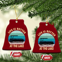 Funny Lake Life Ceramic Ornament Vintage Life is Better at The Lake Pontoon Boat - Wonder Print Shop