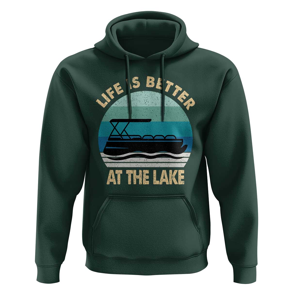 Funny Lake Life Hoodie Vintage Life is Better at The Lake Pontoon Boat - Wonder Print Shop