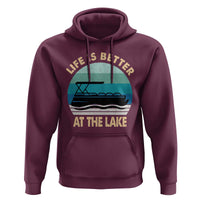 Funny Lake Life Hoodie Vintage Life is Better at The Lake Pontoon Boat - Wonder Print Shop