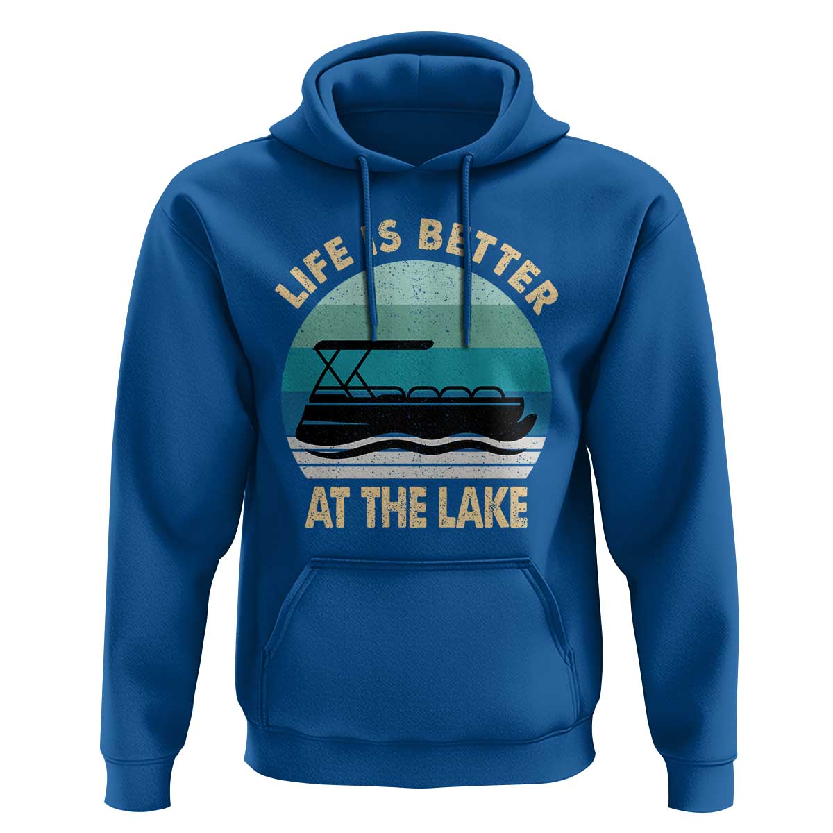 Funny Lake Life Hoodie Vintage Life is Better at The Lake Pontoon Boat - Wonder Print Shop