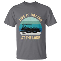 Funny Lake Life T Shirt Vintage Life is Better at The Lake Pontoon Boat - Wonder Print Shop