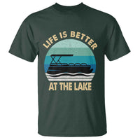 Funny Lake Life T Shirt Vintage Life is Better at The Lake Pontoon Boat - Wonder Print Shop