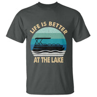 Funny Lake Life T Shirt Vintage Life is Better at The Lake Pontoon Boat - Wonder Print Shop