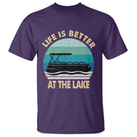 Funny Lake Life T Shirt Vintage Life is Better at The Lake Pontoon Boat - Wonder Print Shop