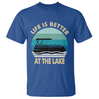 Funny Lake Life T Shirt Vintage Life is Better at The Lake Pontoon Boat - Wonder Print Shop