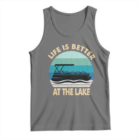 Funny Lake Life Tank Top Vintage Life is Better at The Lake Pontoon Boat - Wonder Print Shop