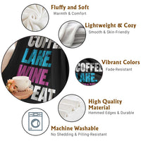Funny Lake Life Throw Blanket Coffee Lake Wine Repeat - Wonder Print Shop