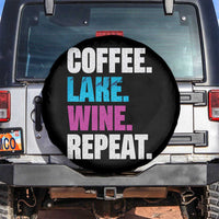 Funny Lake Life Spare Tire Cover Coffee Lake Wine Repeat - Wonder Print Shop
