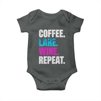 Funny Lake Life Baby Onesie Coffee Lake Wine Repeat - Wonder Print Shop