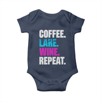 Funny Lake Life Baby Onesie Coffee Lake Wine Repeat - Wonder Print Shop