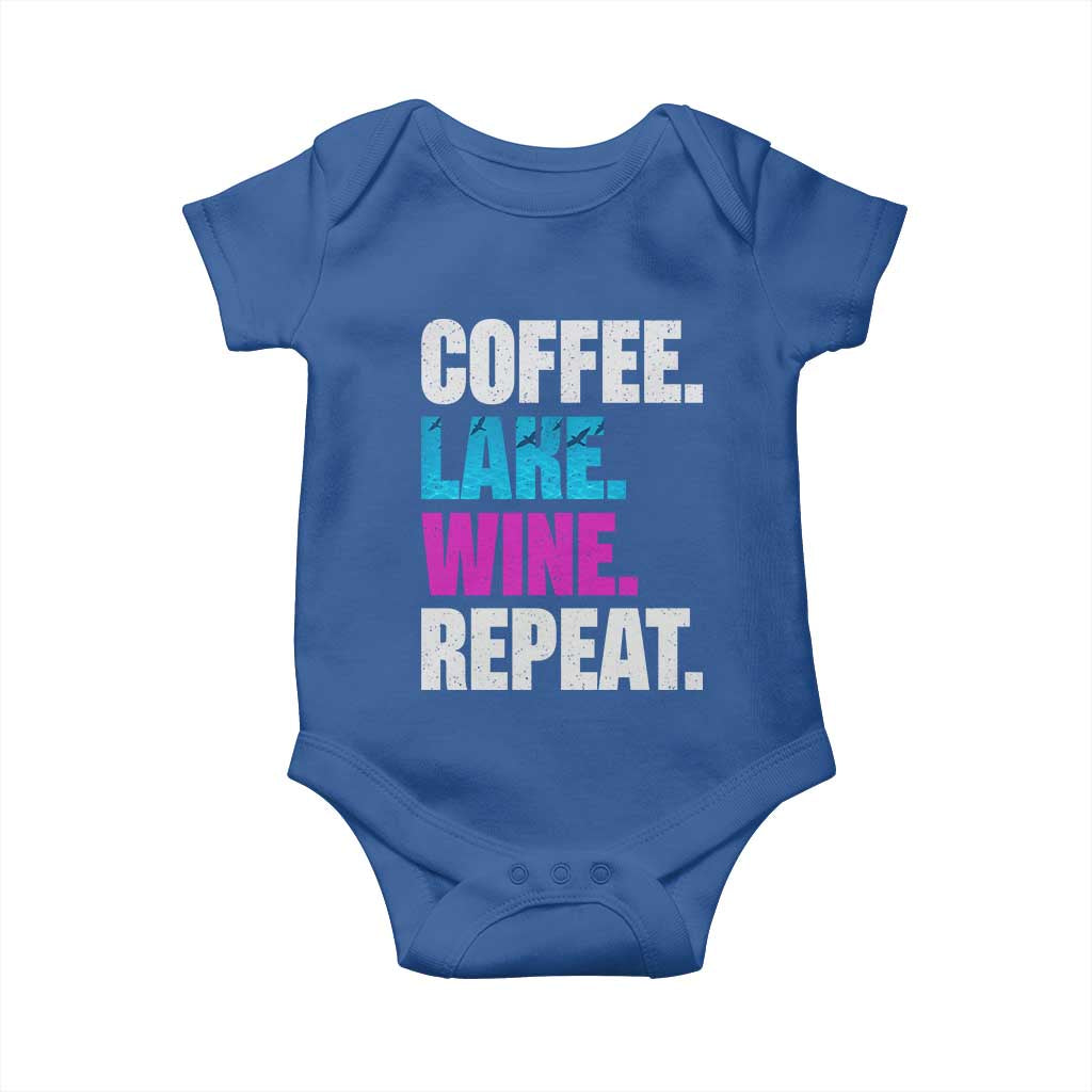 Funny Lake Life Baby Onesie Coffee Lake Wine Repeat - Wonder Print Shop