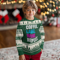 Funny Lake Life Ugly Christmas Sweater Coffee Lake Wine Repeat - Wonder Print Shop