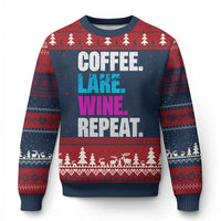 Funny Lake Life Ugly Christmas Sweater Coffee Lake Wine Repeat - Wonder Print Shop