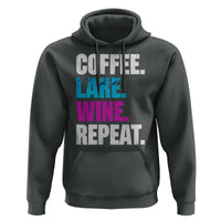 Funny Lake Life Hoodie Coffee Lake Wine Repeat - Wonder Print Shop