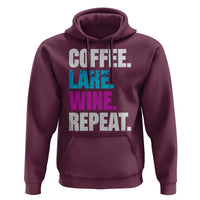 Funny Lake Life Hoodie Coffee Lake Wine Repeat - Wonder Print Shop