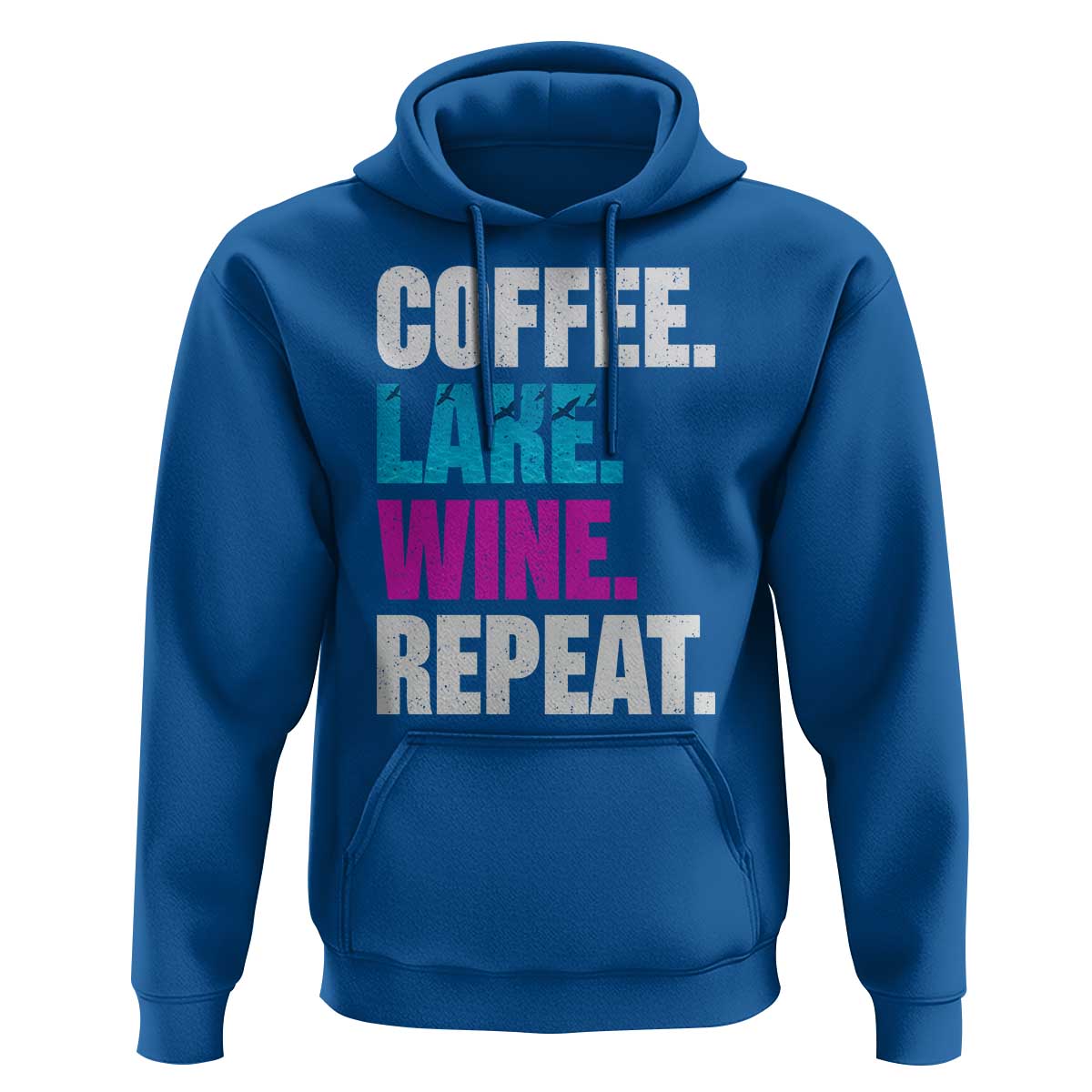 Funny Lake Life Hoodie Coffee Lake Wine Repeat - Wonder Print Shop