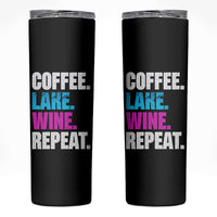 Funny Lake Life Skinny Tumbler Coffee Lake Wine Repeat - Wonder Print Shop