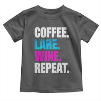 Funny Lake Life Toddler T Shirt Coffee Lake Wine Repeat - Wonder Print Shop