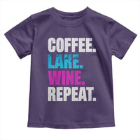 Funny Lake Life Toddler T Shirt Coffee Lake Wine Repeat - Wonder Print Shop