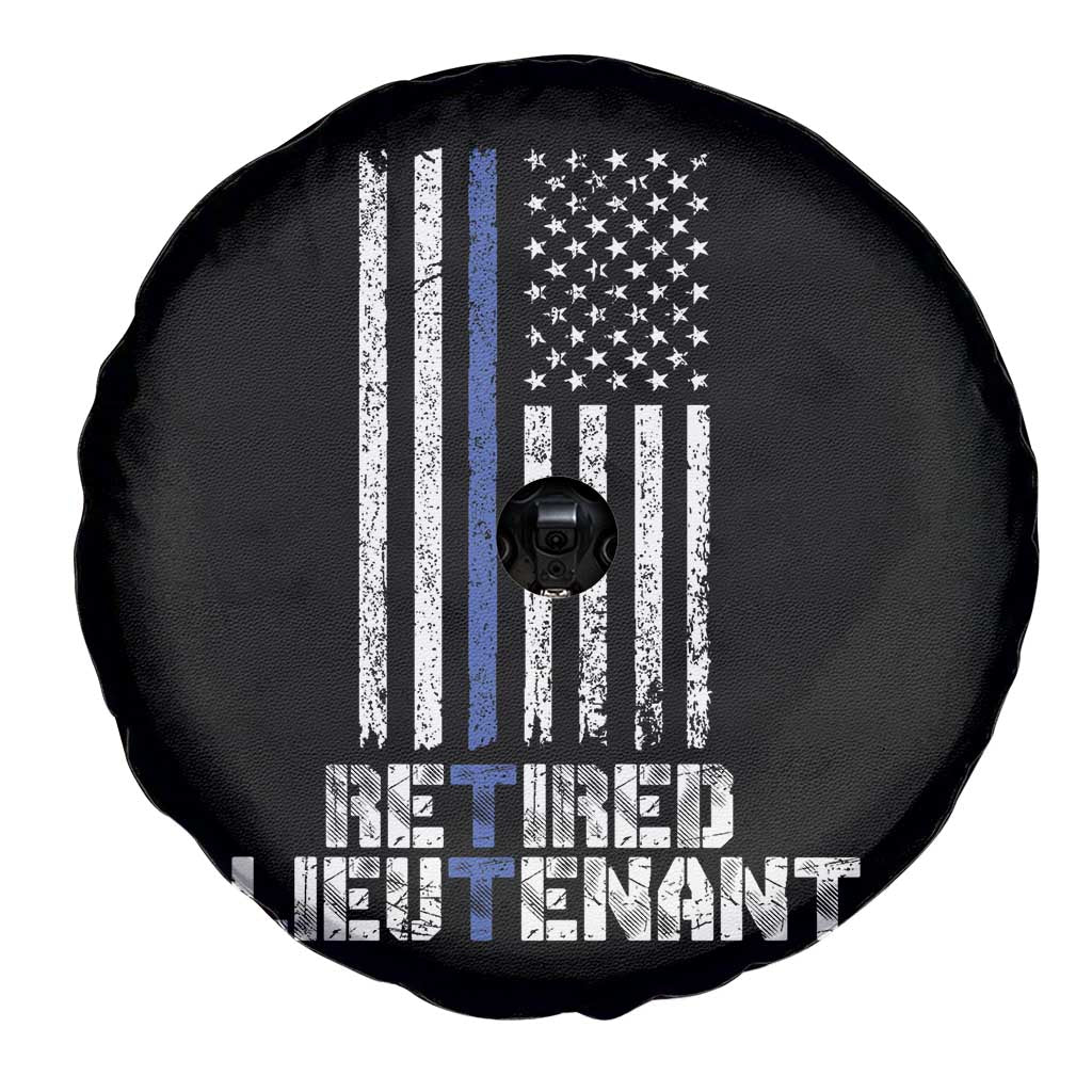 Retired Police Lieutenant Spare Tire Cover Retirement Blue Line American Flags