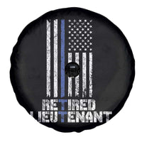 Retired Police Lieutenant Spare Tire Cover Retirement Blue Line American Flags