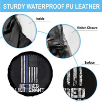 Retired Police Lieutenant Spare Tire Cover Retirement Blue Line American Flags