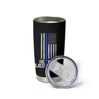 Retired Police Lieutenant Tumbler Cup Retirement Blue Line American Flags