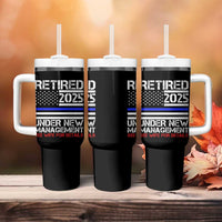 Police Retirement 2025 Tumbler With Handle Funny Retired Under New Management See Wife For Details