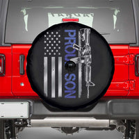 Proud Son of a Police Dad Spare Tire Cover Gun American Flag Family Support