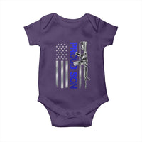 Proud Son of a Police Dad Baby Onesie Gun American Flag Family Support