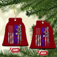 Proud Son of a Police Dad Ceramic Ornament Gun American Flag Family Support