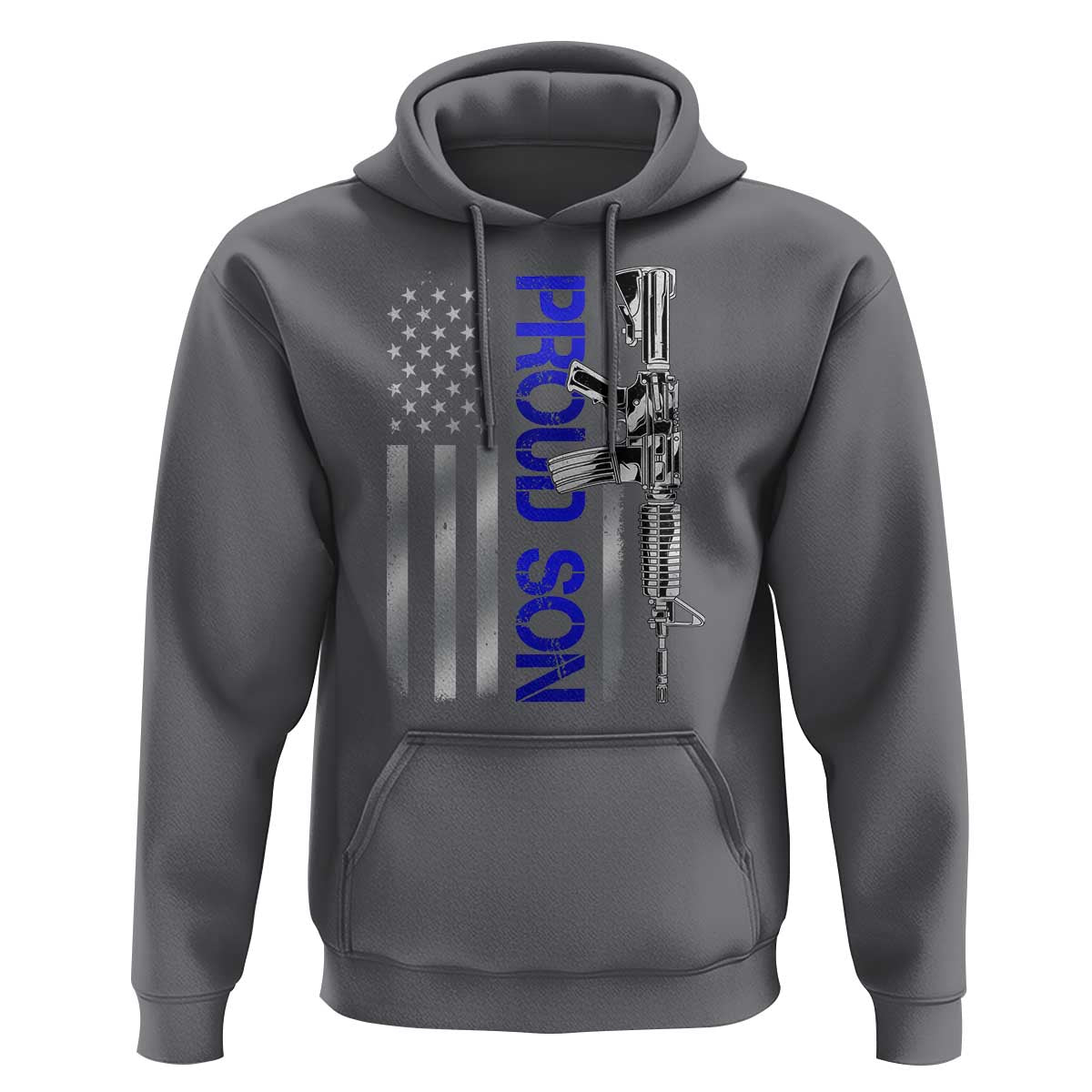 Proud Son of a Police Dad Hoodie Gun American Flag Family Support