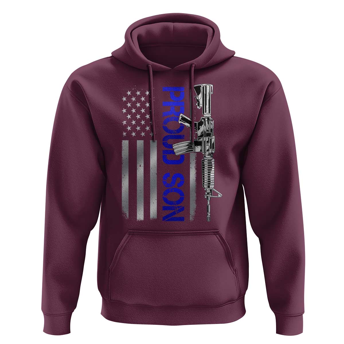Proud Son of a Police Dad Hoodie Gun American Flag Family Support