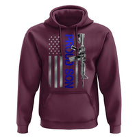 Proud Son of a Police Dad Hoodie Gun American Flag Family Support