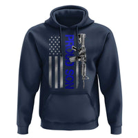 Proud Son of a Police Dad Hoodie Gun American Flag Family Support