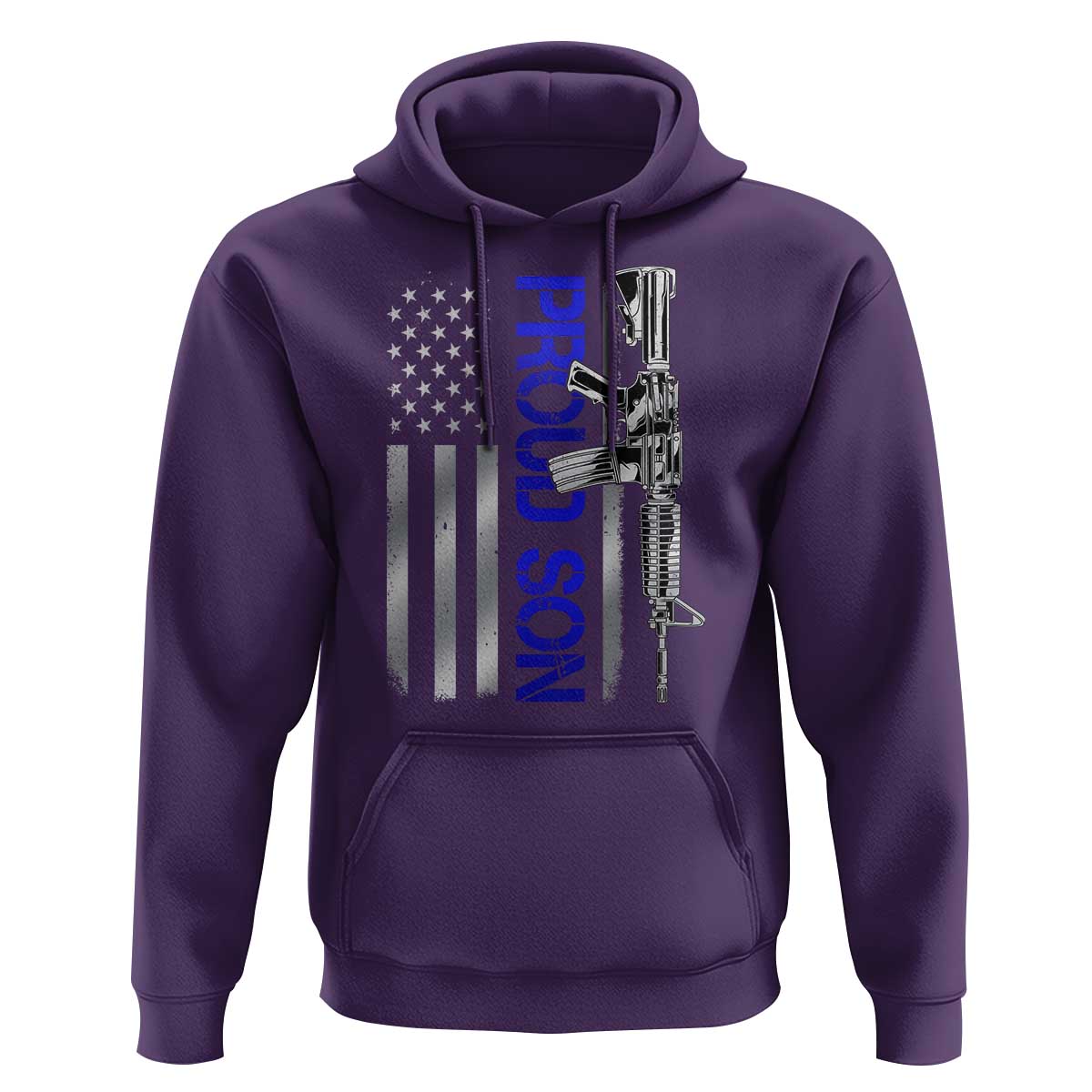 Proud Son of a Police Dad Hoodie Gun American Flag Family Support