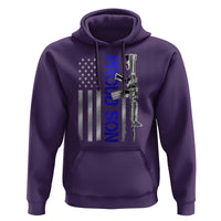 Proud Son of a Police Dad Hoodie Gun American Flag Family Support
